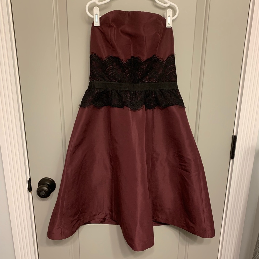 Purple and black strapless dress size 3